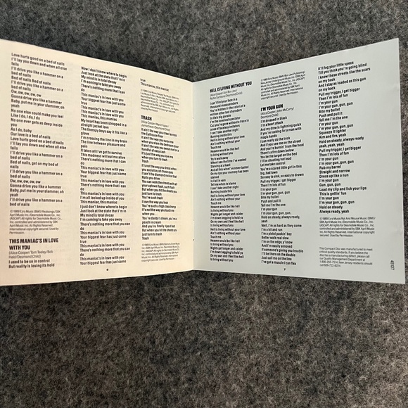 ALICE COOPER 1989 Trash CD CBS Records - Picture 5 of 7